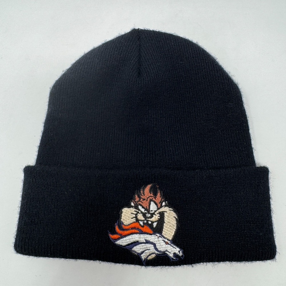Vintage Denver Broncos Taz‎ Loony Tunes Team NFL Beanie 1999 Tasmanian Devil